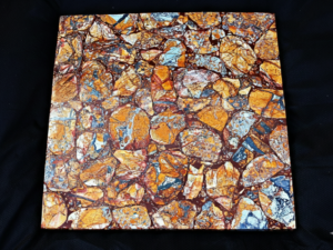 GemWood Studios – Golden Flame Jasper Table – 20 Inch